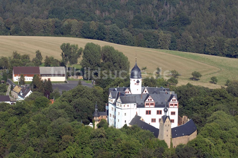 Lunzenau aus der Vogelperspektive: Blick auf Schloss Rochsburg im gleichnamigen Stadtteil von Lunzenau in Sachsen