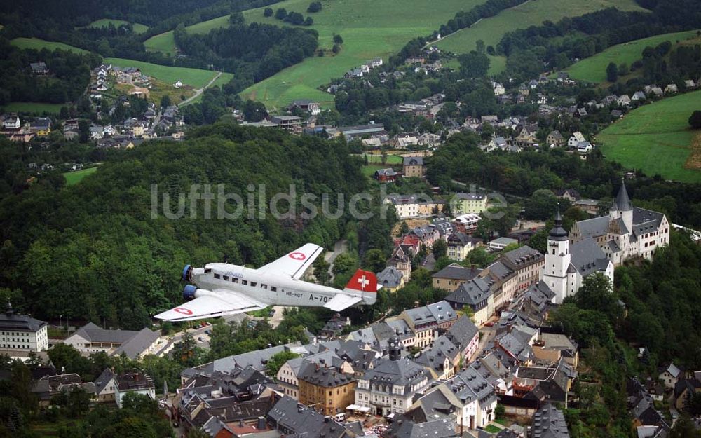 Luftbild Schwarzenberg - Blick auf das Schloss Schwarzenberg in Schwarzenberg