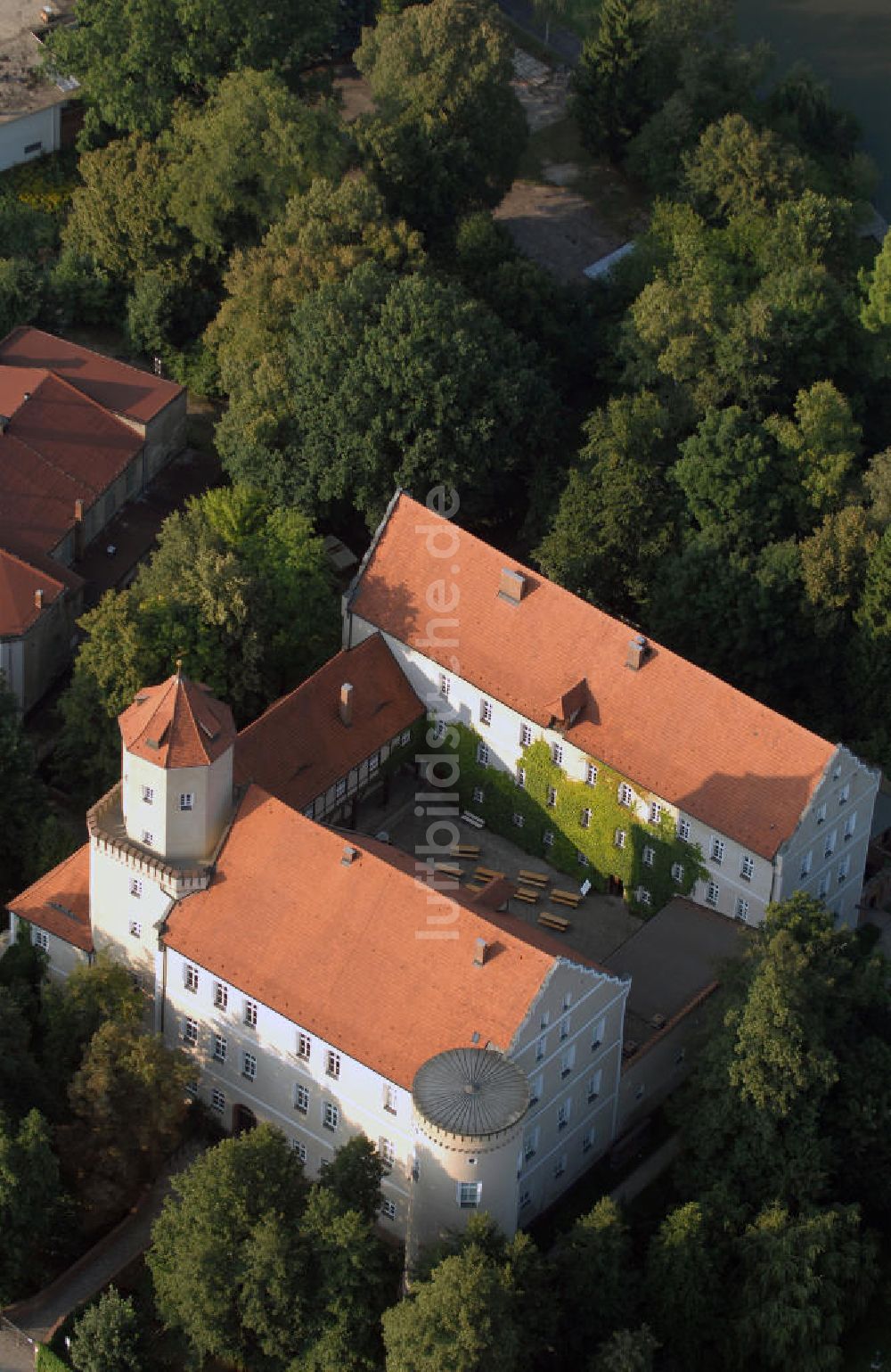 Spremberg von oben - Blick auf das Schloss Spremberg in der gleichnamigen Stadt