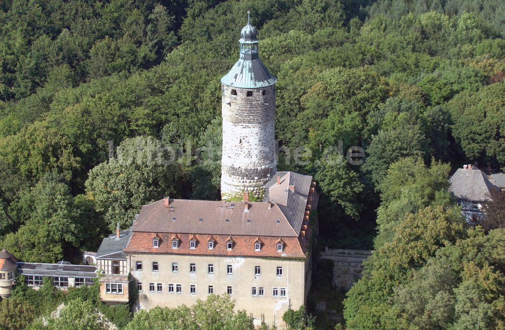 Luftaufnahme Tonndorf - Blick auf das Schloss Tonndorf im angrenzenden Wald des Ortes Tonndorf