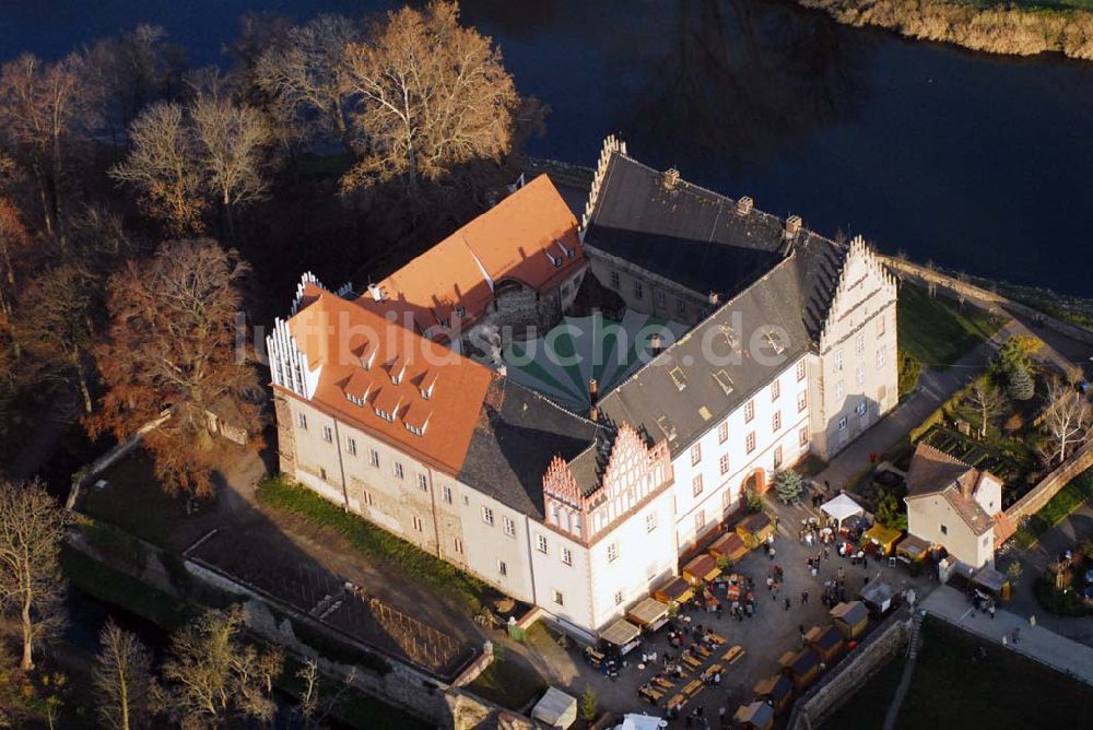 Trebsen von oben - Blick auf das Schloss in Trebsen