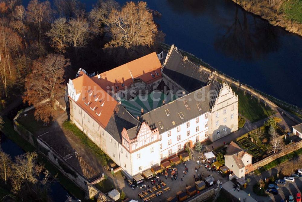 Trebsen aus der Vogelperspektive: Blick auf das Schloss in Trebsen