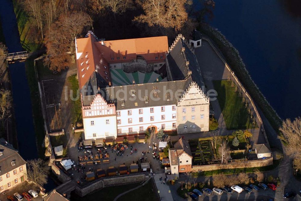 Luftbild Trebsen - Blick auf das Schloss in Trebsen