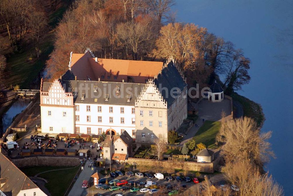 Trebsen von oben - Blick auf das Schloss in Trebsen