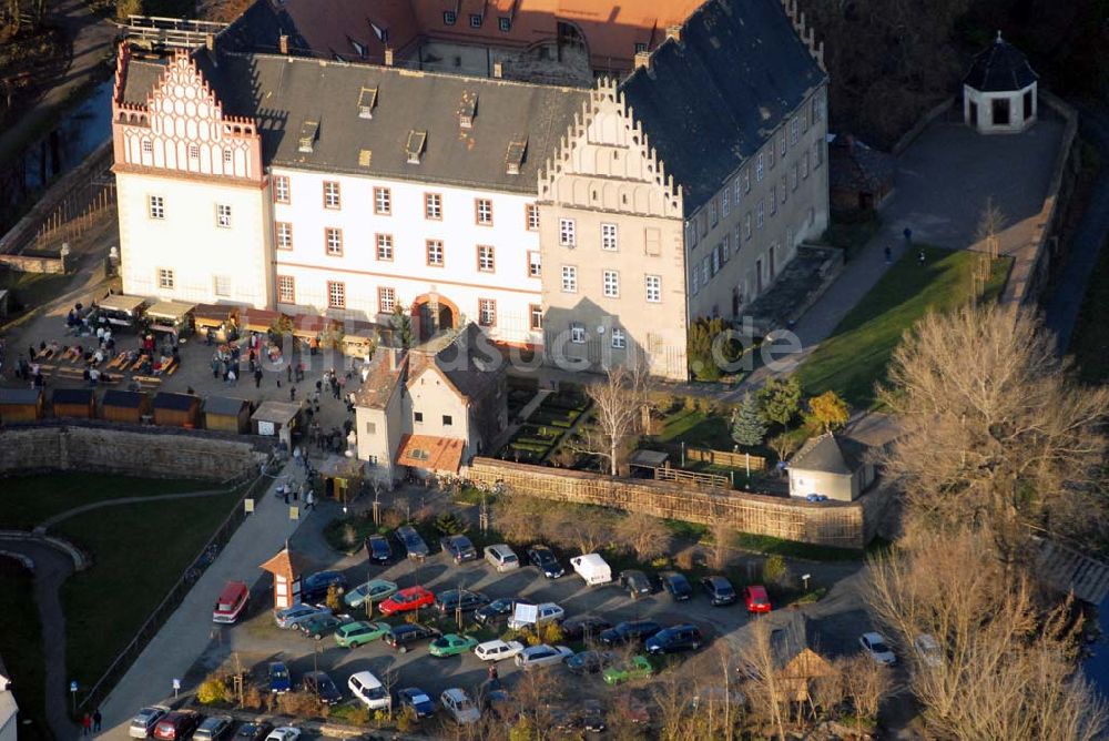 Trebsen aus der Vogelperspektive: Blick auf das Schloss in Trebsen