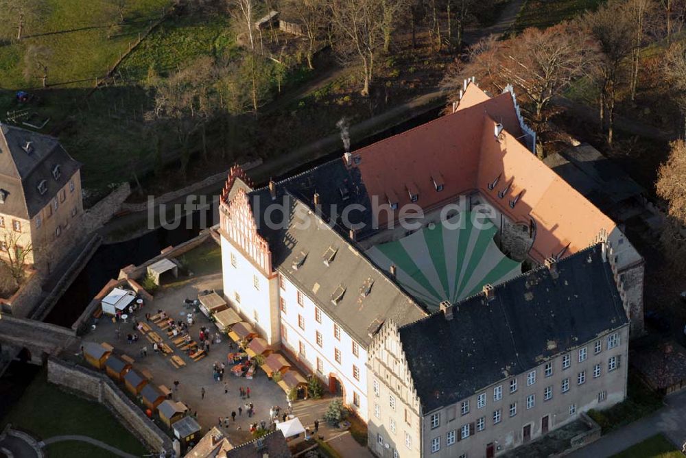 Luftaufnahme Trebsen - Blick auf das Schloss in Trebsen