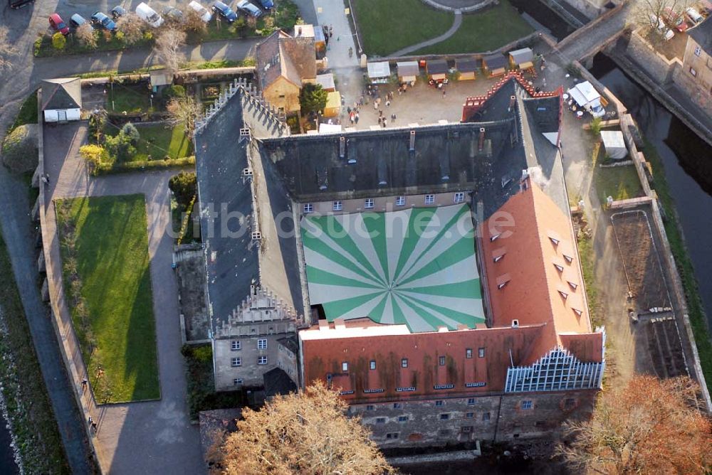 Trebsen aus der Vogelperspektive: Blick auf das Schloss in Trebsen