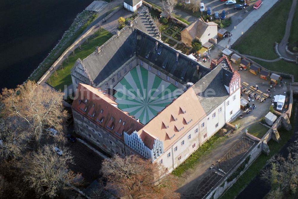 Luftbild Trebsen - Blick auf das Schloss in Trebsen