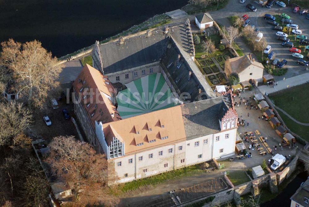 Luftaufnahme Trebsen - Blick auf das Schloss in Trebsen