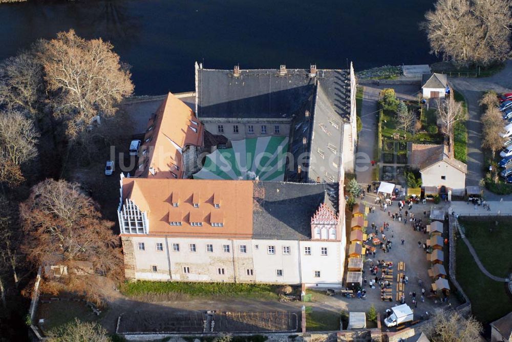 Trebsen von oben - Blick auf das Schloss in Trebsen