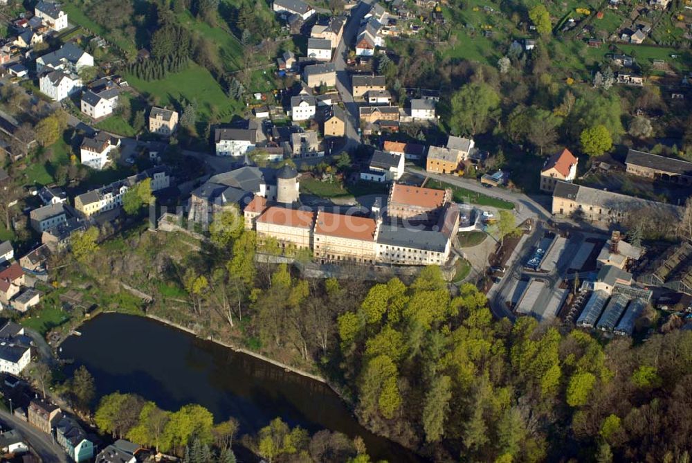Luftaufnahme Oelsnitz (Vogtland) - Blick auf Schloss Voigtsberg in Oelsnitz