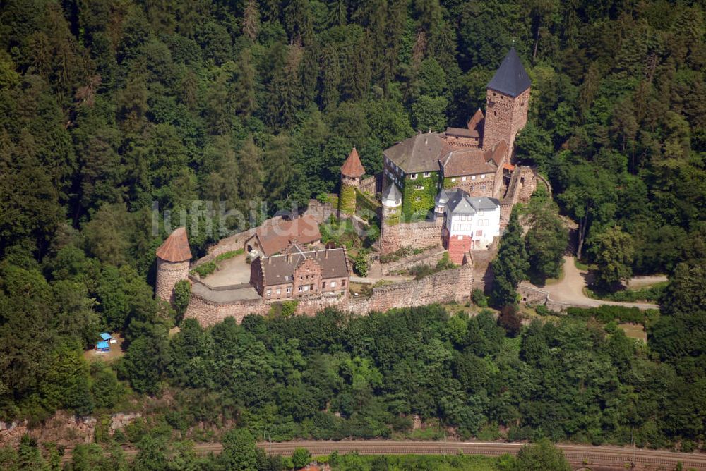 Luftbild Zwingenberg / Baden - Blick auf das Schloss Zwingenberg