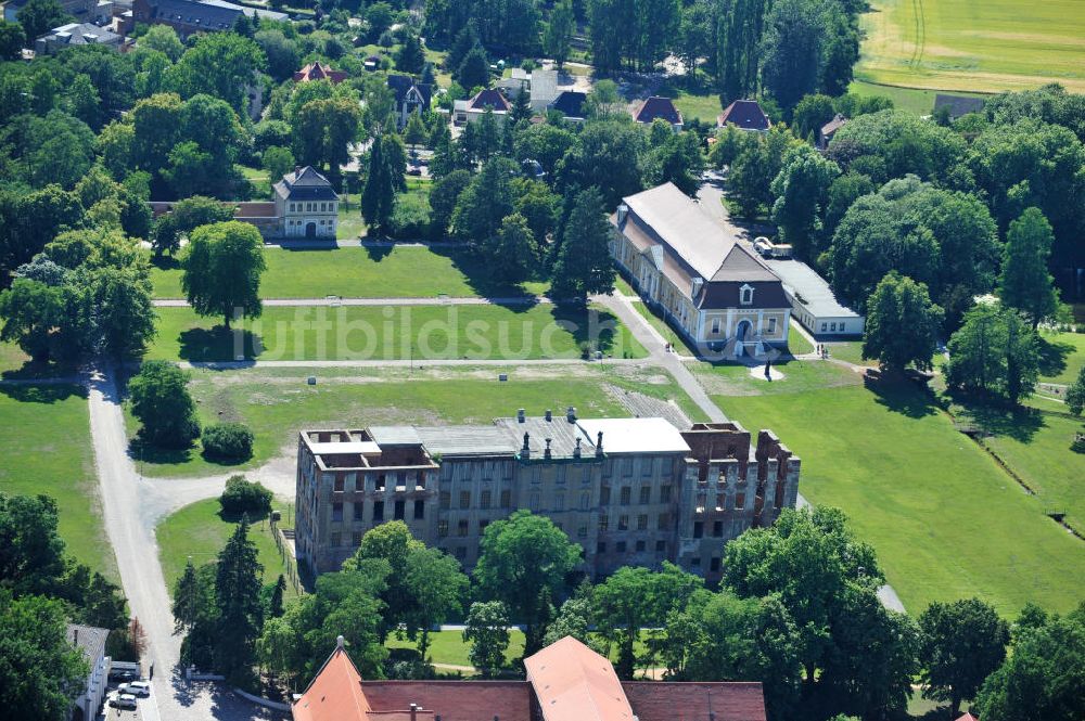 Zerbst von oben - Blick auf die Schloßruine Zerbst