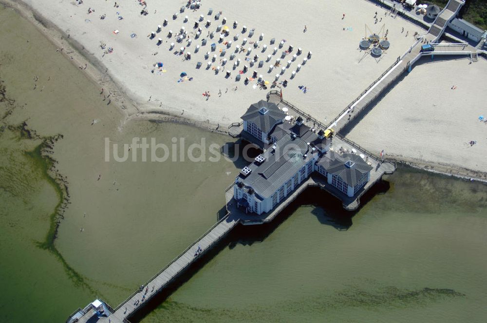 Ostseebad Sellin aus der Vogelperspektive: Blick auf die Seebrücke Sellin auf Rügen