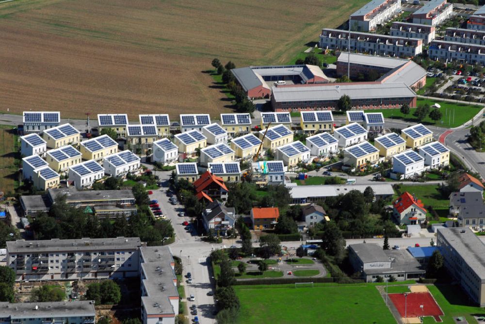 Fürstenfeldbruck von oben - Blick auf eine Solar - Wohnanlage in Fürstenfeldbruck