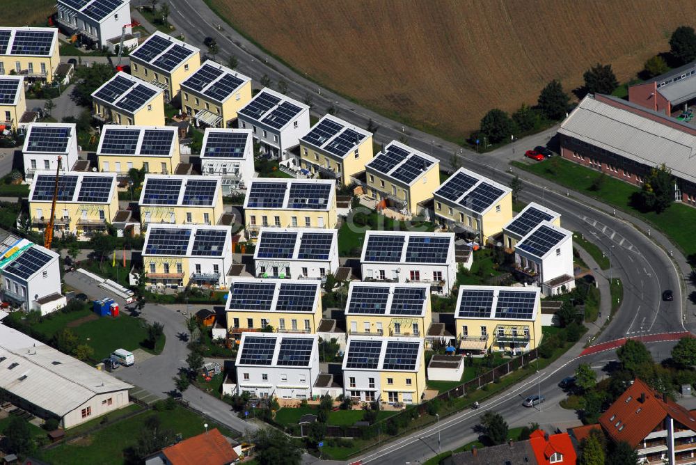 Fürstenfeldbruck von oben - Blick auf eine Solar - Wohnanlage in Fürstenfeldbruck