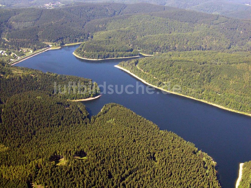 Osterode aus der Vogelperspektive: Blick auf den Sösestausee bei Osterode mit Staudamm