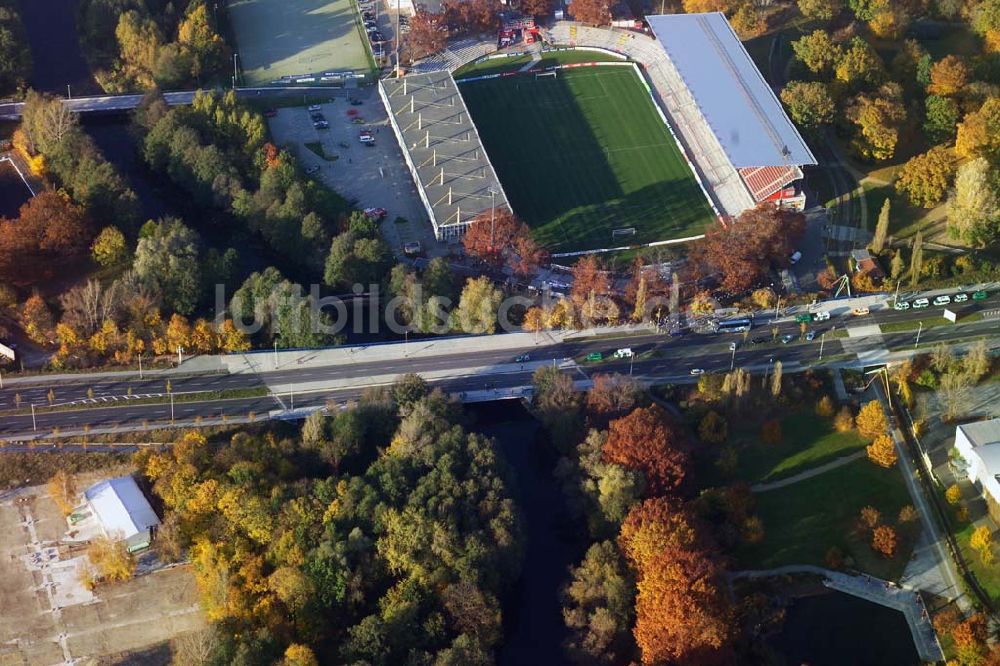 Cottbus / Brandenburg aus der Vogelperspektive: Blick auf das Stadion der Freundschaft in Cottbus