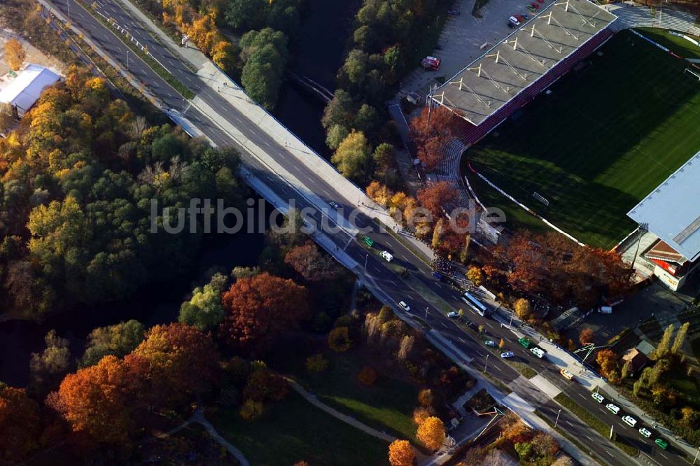 Luftaufnahme Cottbus - Blick auf das Stadion der Freundschaft in Cottbus