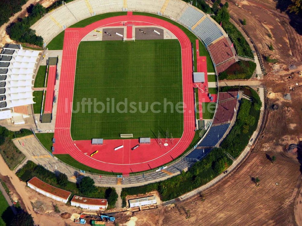 Luftaufnahme Gera - Blick auf das Stadion der Freundschaft in Gera