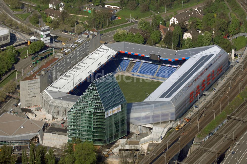 Luftbild Basel - Blick auf das Stadion St. Jakob-Park in Basel