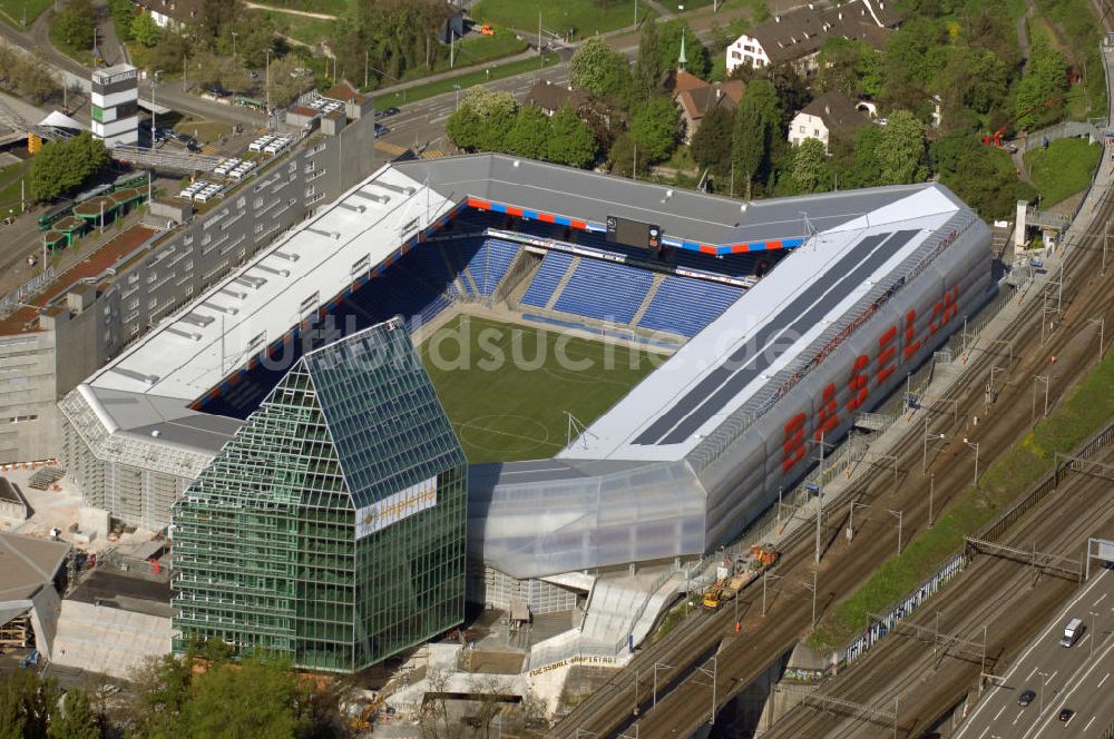 Basel von oben - Blick auf das Stadion St. Jakob-Park in Basel