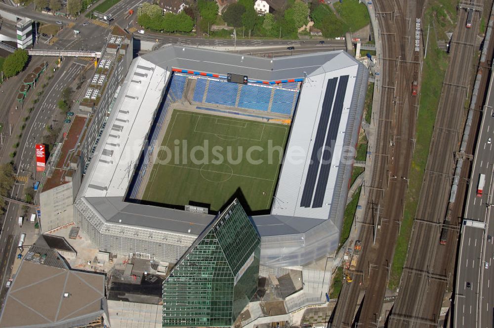 Luftaufnahme Basel - Blick auf das Stadion St. Jakob-Park in Basel