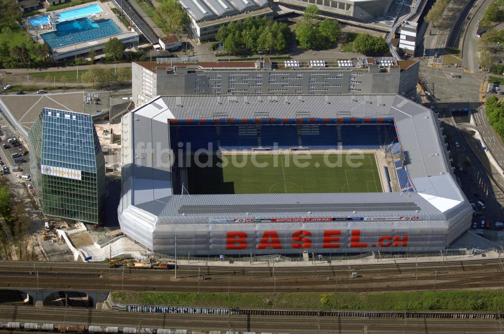 Basel von oben - Blick auf das Stadion St. Jakob-Park in Basel