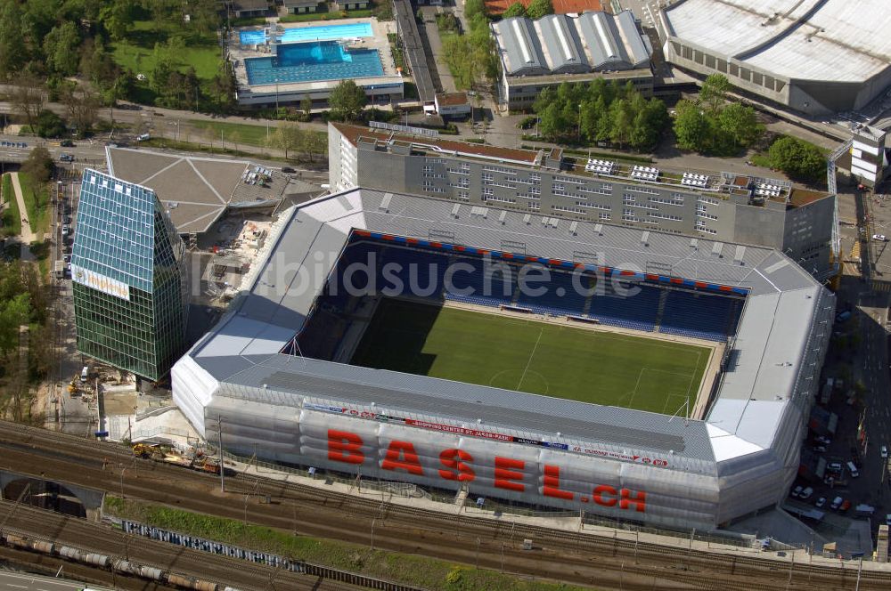 Basel aus der Vogelperspektive: Blick auf das Stadion St. Jakob-Park in Basel