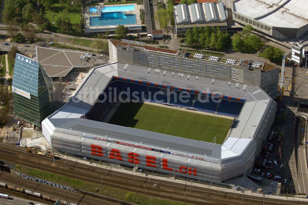 Luftaufnahme Basel - Blick auf das Stadion St. Jakob-Park in Basel