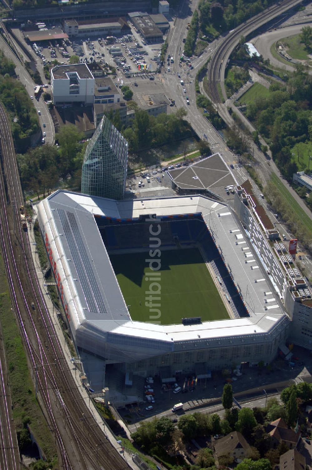 Basel von oben - Blick auf das Stadion St. Jakob-Park in Basel