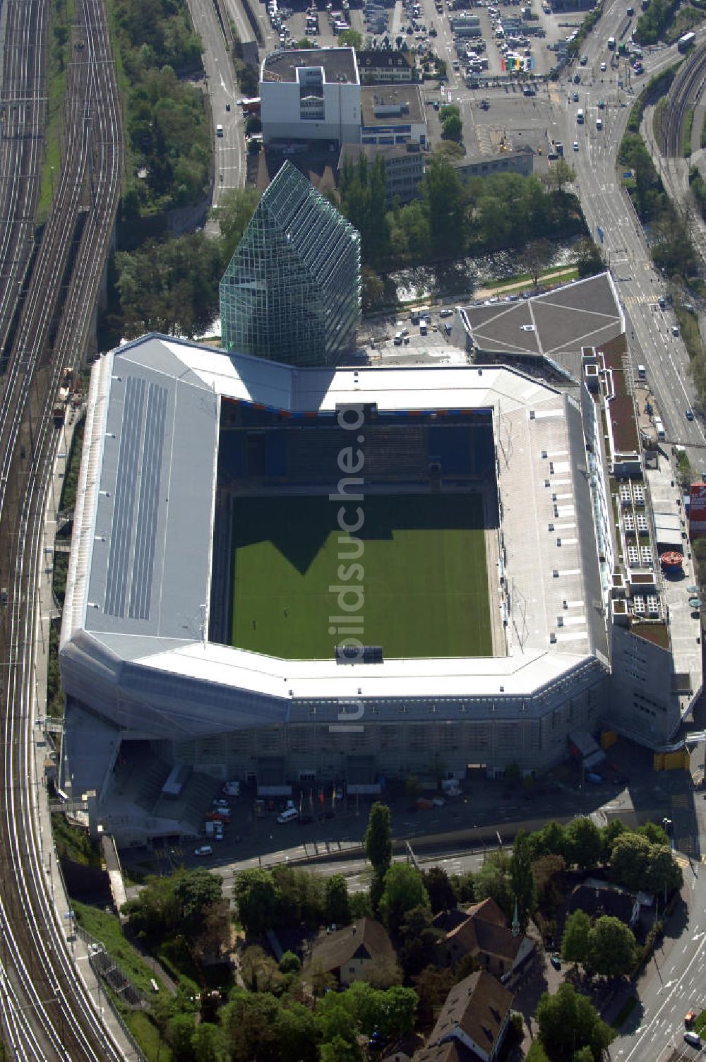 Basel aus der Vogelperspektive: Blick auf das Stadion St. Jakob-Park in Basel