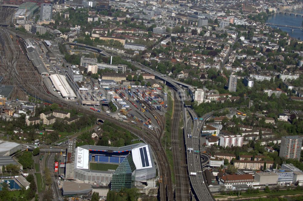 Basel von oben - Blick auf das Stadion St. Jakob-Park in Basel