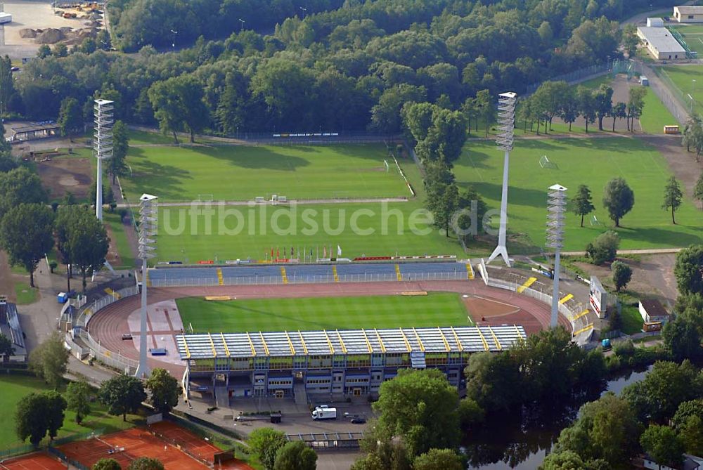 Luftbild Jena - Blick auf das Stadion in Jena