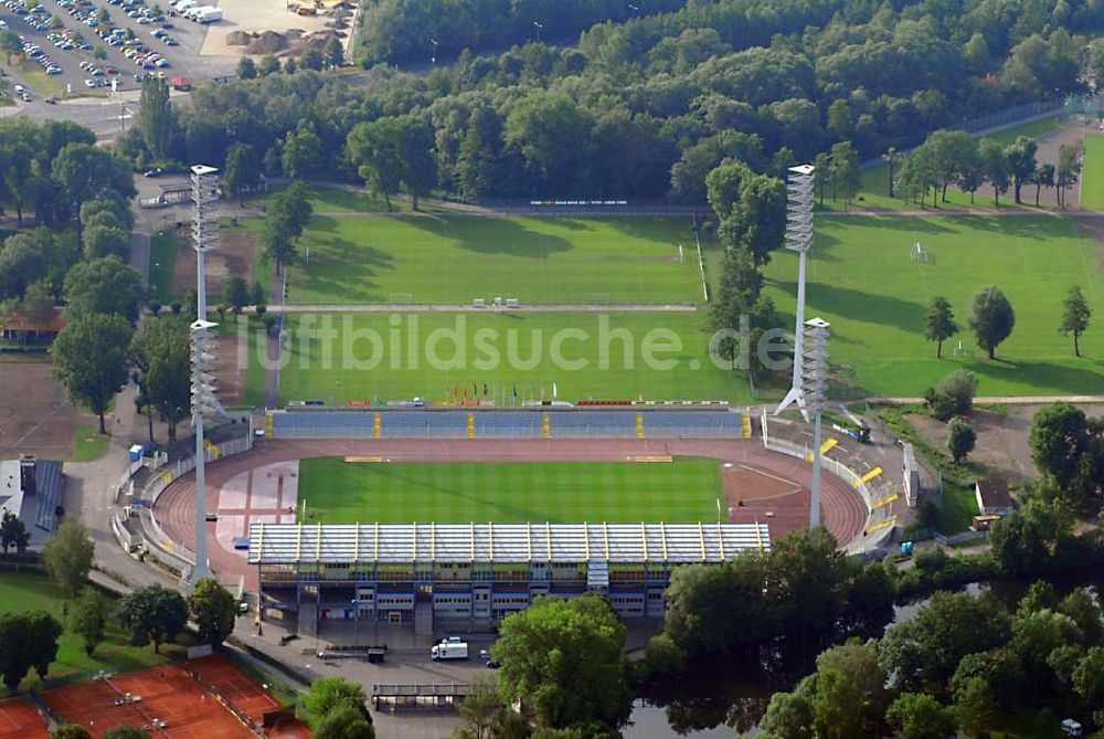 Luftaufnahme Jena - Blick auf das Stadion in Jena