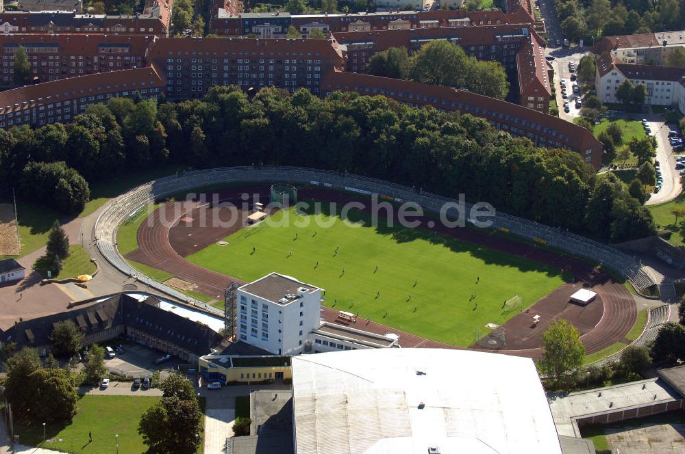 Luftaufnahme Schwerin - Blick auf das Stadion Lambrechtsgrund Schwerin