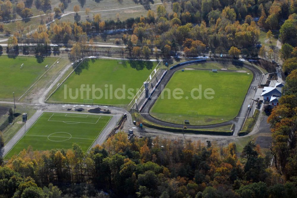 Luftbild Rathenow - Blick auf das Stadion Vogelgesang in Rathenow