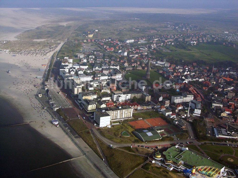 Luftaufnahme Borkum - Blick auf die Stadt Borkum