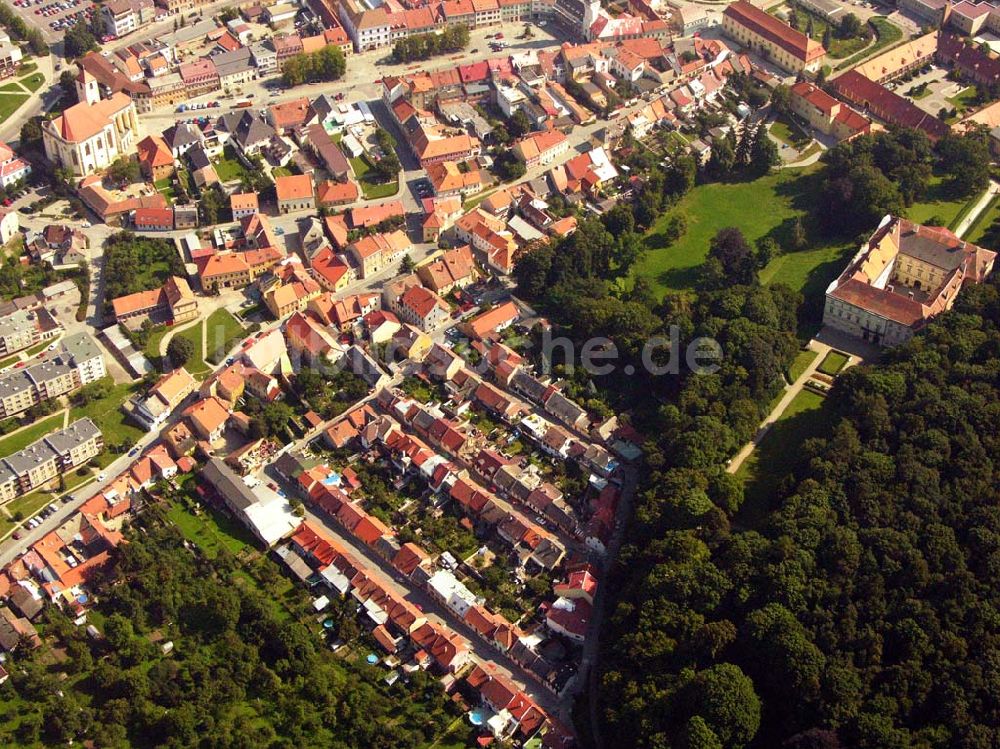 Boscovice von oben - Blick auf die Stadt Boscovice in Tschechien