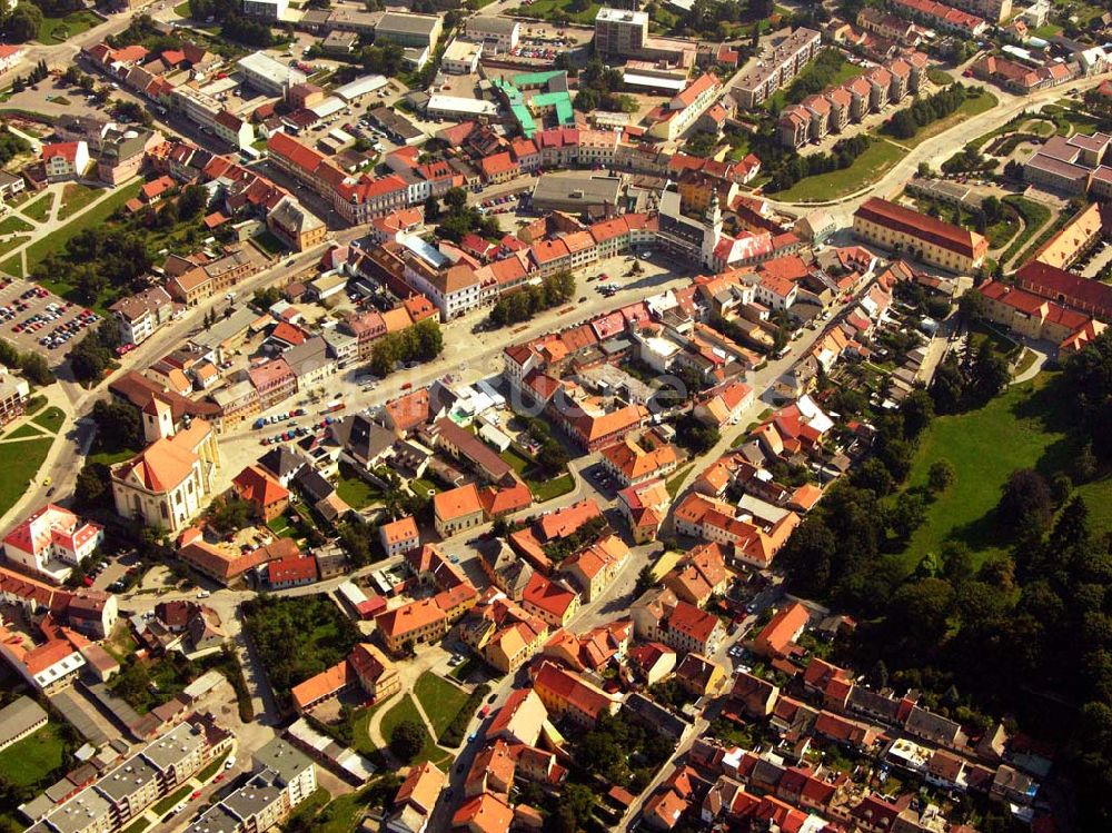 Boscovice aus der Vogelperspektive: Blick auf die Stadt Boscovice in Tschechien