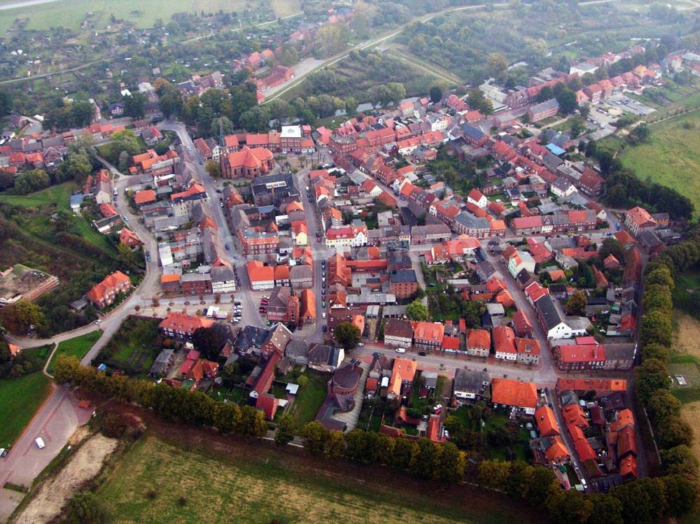 Dömitz aus der Vogelperspektive: Blick auf die Stadt Dömitz