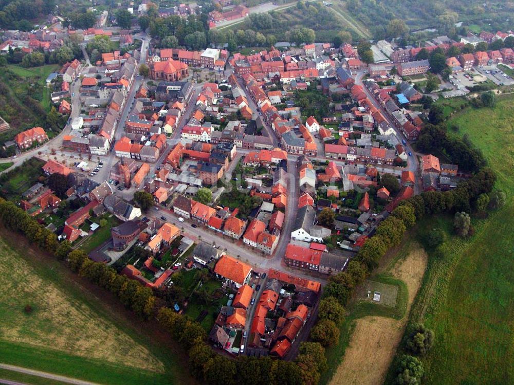 Luftbild Dömitz - Blick auf die Stadt Dömitz