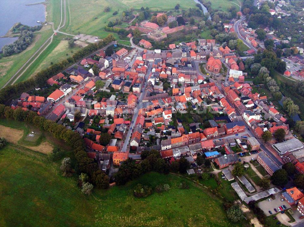 Dömitz aus der Vogelperspektive: Blick auf die Stadt Dömitz