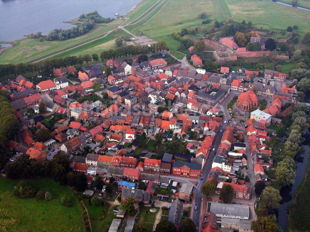 Luftbild Dömitz - Blick auf die Stadt Dömitz