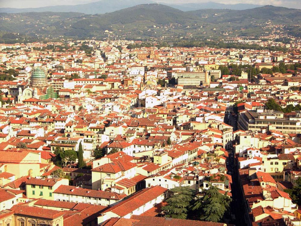 Florenz aus der Vogelperspektive: Blick auf die Stadt Florenz in Italien