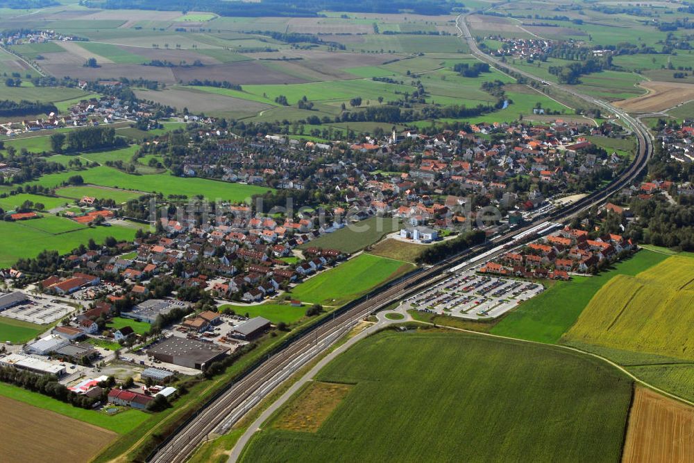 Petershausen von oben - Blick auf die Stadt Petershausen