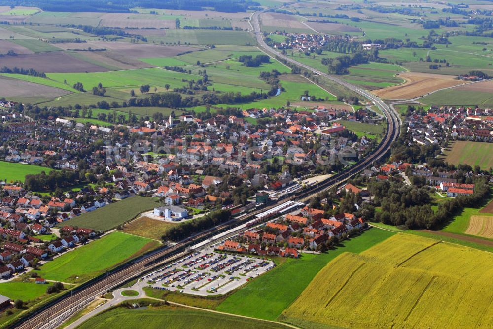 Petershausen aus der Vogelperspektive: Blick auf die Stadt Petershausen