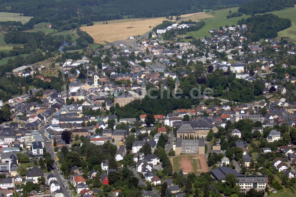 SCHLEIZ aus der Vogelperspektive: Blick auf die Stadt Schleiz an der Wisenta