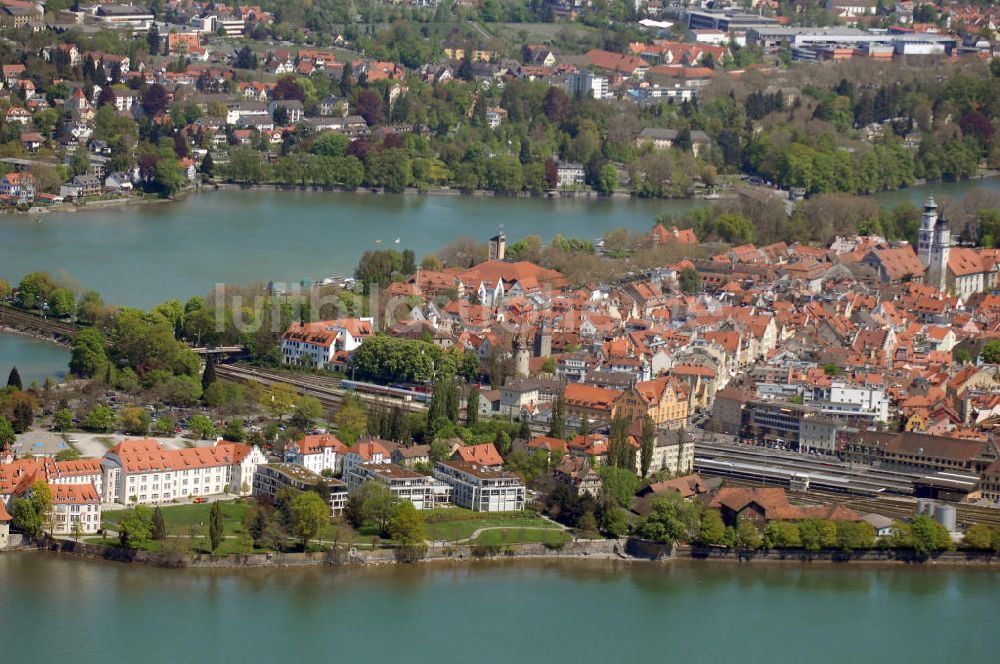 Lindau aus der Vogelperspektive: Blick auf den Stadtbahnhof in Lindau