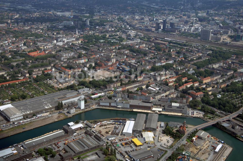 Dortmund aus der Vogelperspektive: Blick auf den Stadthafen und das Alte Hafenamt in Dortmund